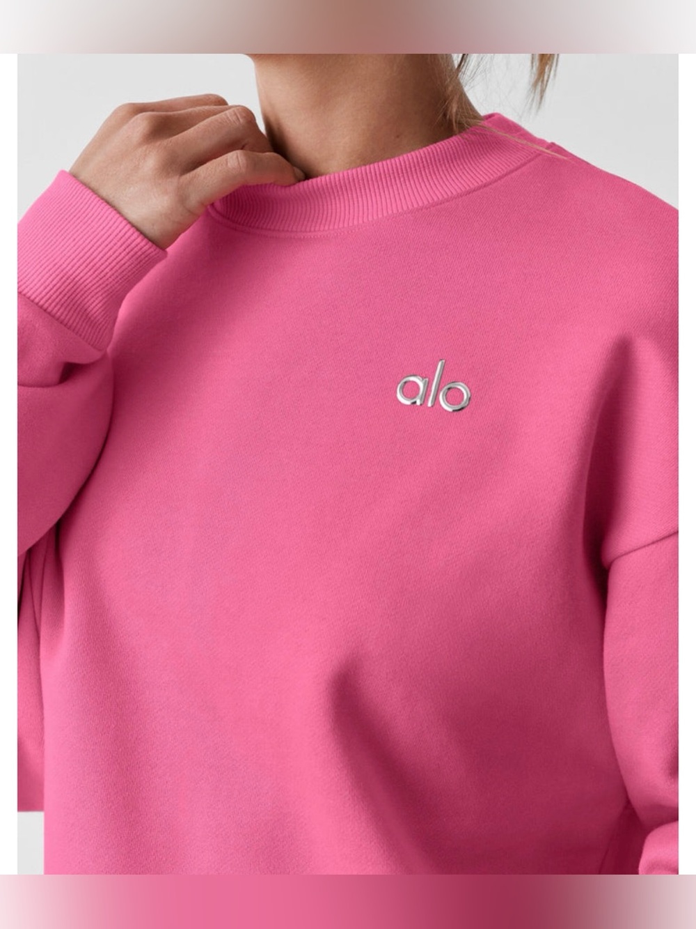 ALO Yoga Accolade Crew Neck Pullover - PARADISE PINK - NWT